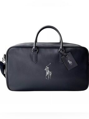 Ralph Lauren Black Pebbled Duffle Bag Travel Bag